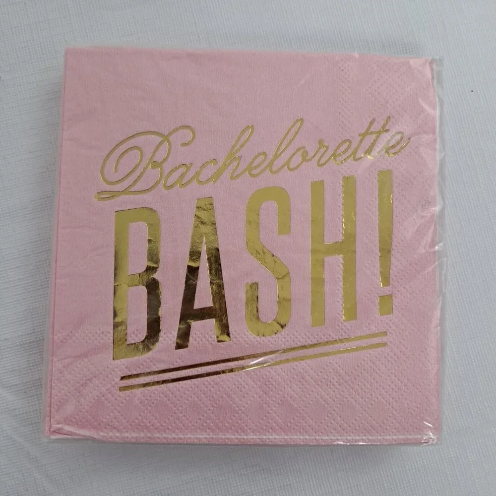 Bachelorette Bash Party Napkins Pink Gold 20 Piece